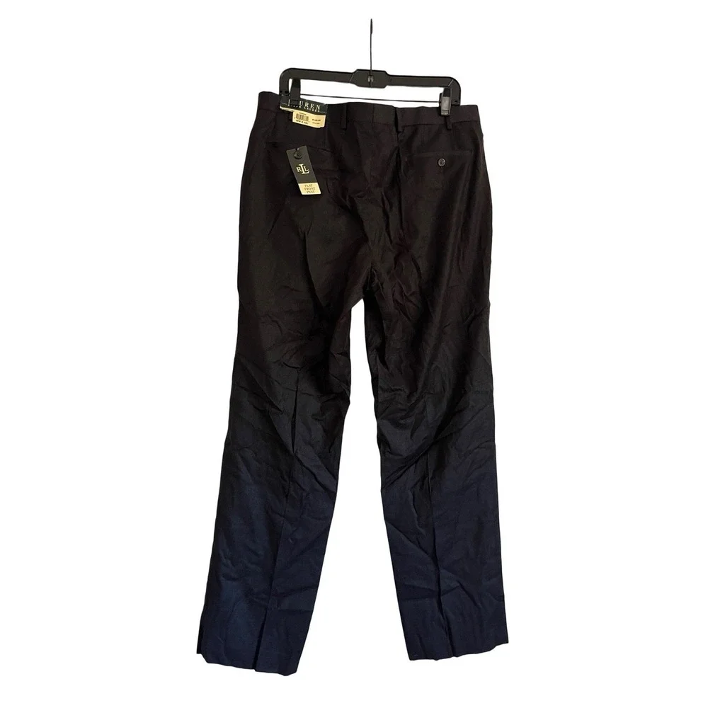 Lauren Ralph Lauren Men's 100% Wool Pants Sz 36x32 Charcoal Gray Flat Front New